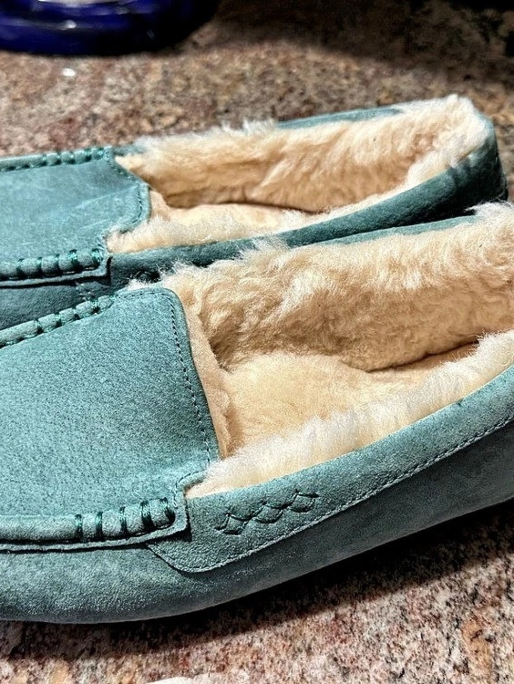 UGG Ansley Slipper Suede Lined Moccasins Blue